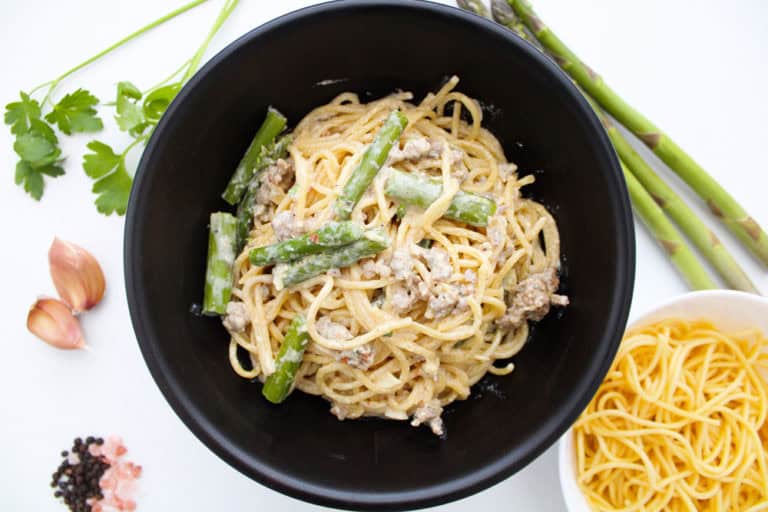 Creamy-Sausage-Asparagus-Pasta-in-bowl-header-image