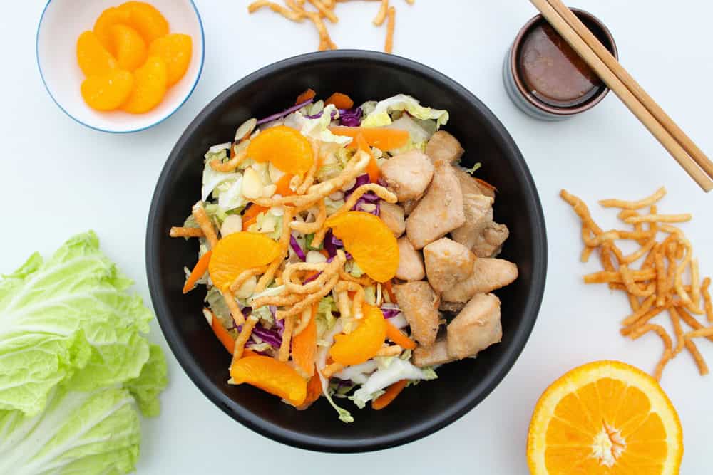 Chinese-Chicken-Salad-Recipe-Header-Image-Bowl-and-Chopsticks