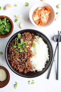 Korean Beef Rice Bowl vertical view