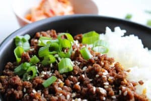 Korean Beef Rice Bowl closest view