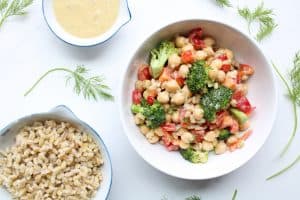 Recipe for Garbanzo Bean Salad in a bowl