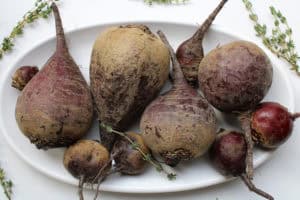 Raw Beets on a Platter