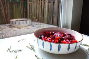 bowl reflected in window