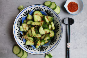 Finished Korean cucumber salad