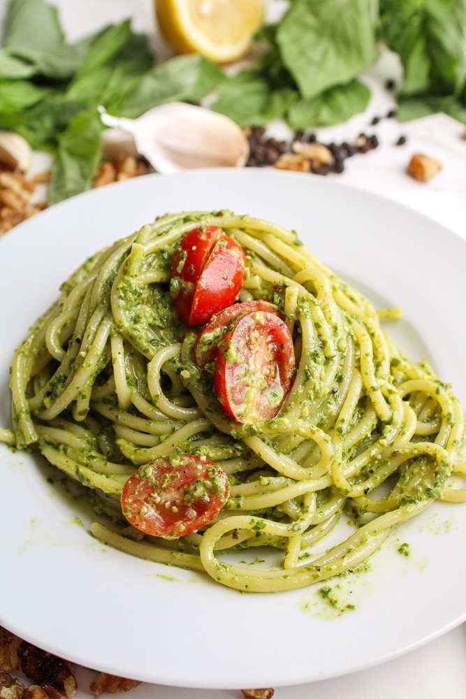 pesto without pine nuts pasta and tomatoes