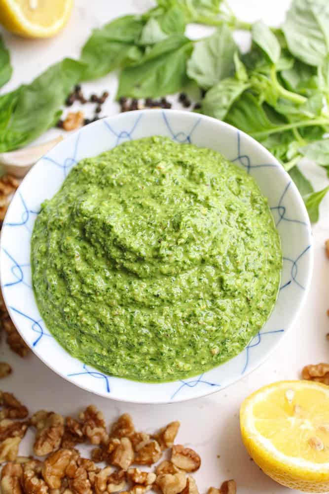 Pesto without Pine Nuts Quick Easy Audreythena Food Goddess