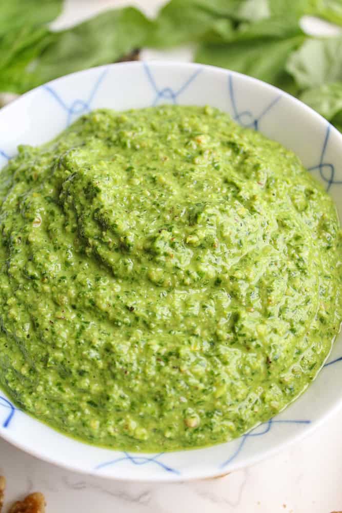 Pesto without Pine Nuts Quick Easy Audreythena Food Goddess